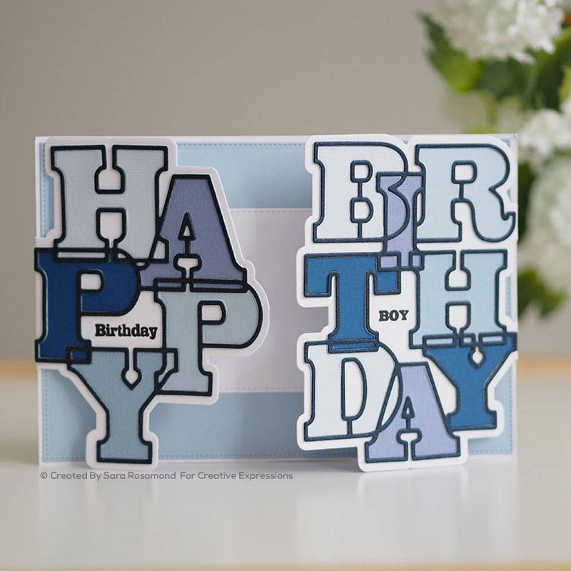 Creative Expressions Craft Die And Stamp Set By Sue Wilson-Big Bold Words Happy 