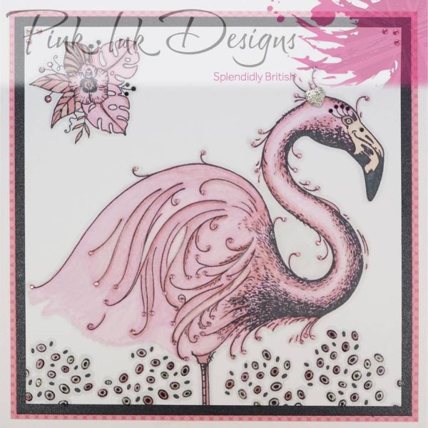 Pink Ink Designs A5 Flamingo Stamp Sample