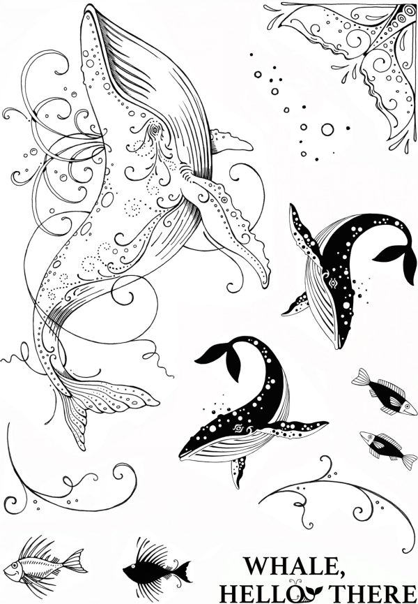 pink ink designs a5 stamp whale