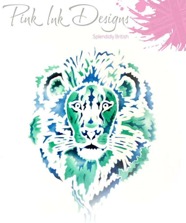 pink ink designs layered stencils lion sample
