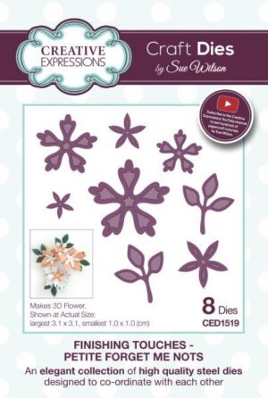 sue wilson craft die finishing touches petitie forget me nots