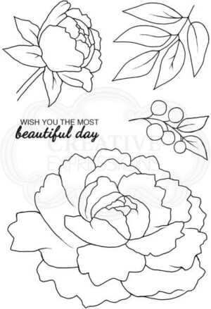 woodware stamp peony bloom