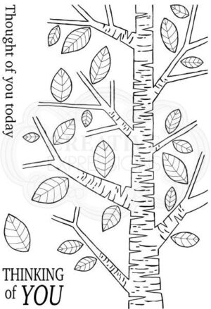 woodware stamp silver birch tree