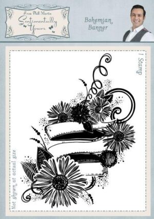 sentimentally yours bohemian banner a6 stamp